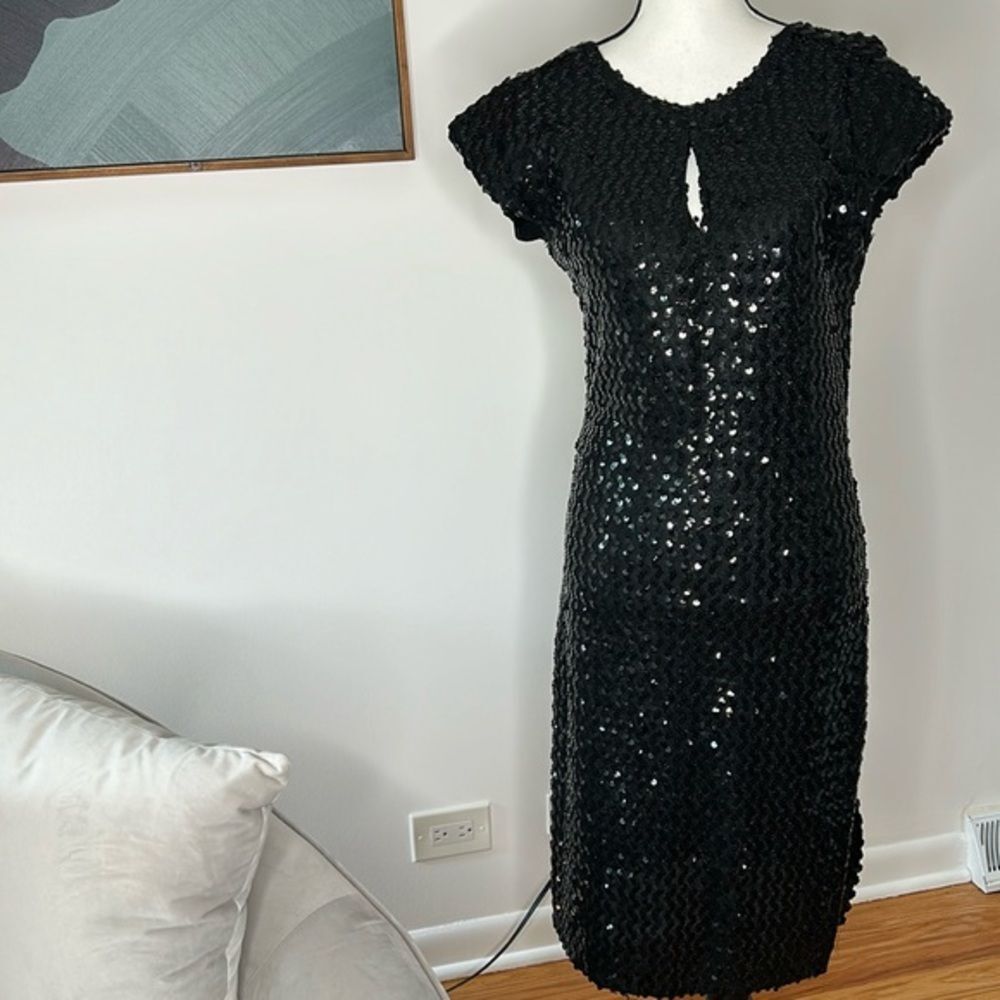 Sequin Open Back Evening Dress, Medium